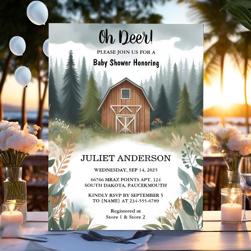 It Fun Wild Mother To Be Wood Woodland Baby Shower Invitation