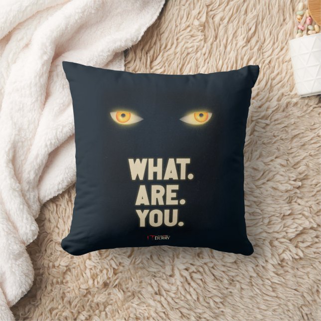 IT Glowing Eyes "What.Are.You." Throw Pillow (Blanket)