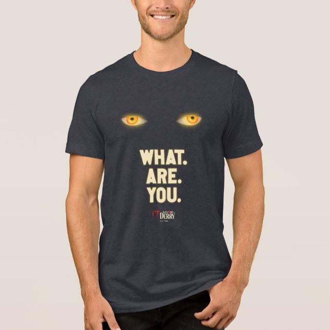 IT Glowing Eyes "What.Are.You." Tri-Blend Shirt (Front)