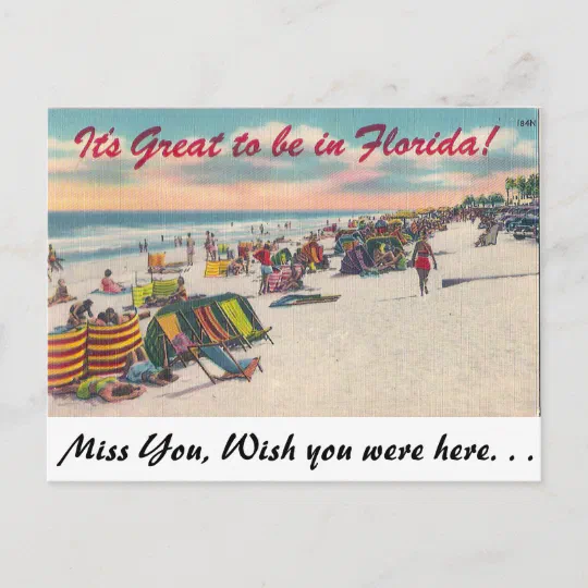 K422 Chrome Advert Postcard 5x7 Enchanted Isle Hollywood Beach Fl great cars 