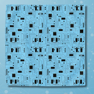 IT Guy Azur Blue Circuit Board Pocket Square Bandana