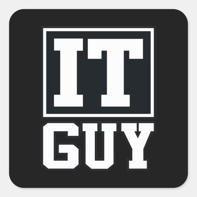 IT Guy Computer Tech Software Programmer Geek Square Sticker (Front)
