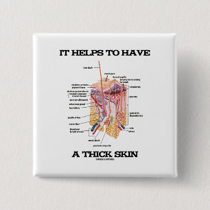 It Helps To Have A Thick Skin (Anatomy Humor) Button