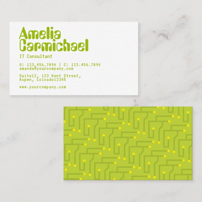 IT Information Technology Consultant Business Card (Front/Back)