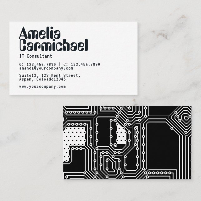 IT Information Technology Consultant Business Card (Front/Back)