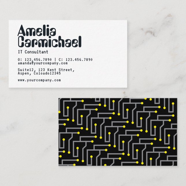 IT Information Technology Consultant Business Card (Front/Back)