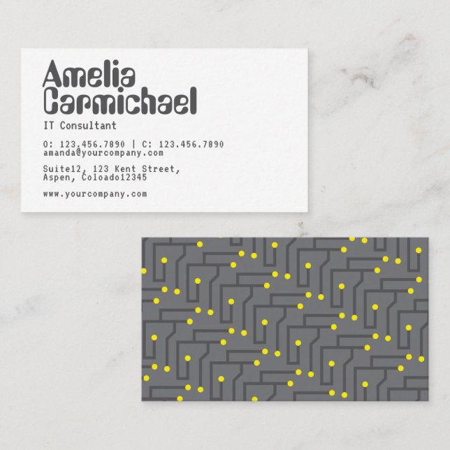 IT Information Technology Consultant Business Card (Front/Back)