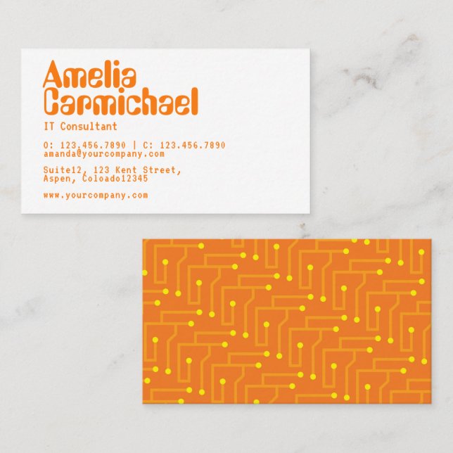 IT Information Technology Consultant Business Card (Front/Back)