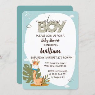 It is a Boy Baby Giraffe Baby Shower Invitation