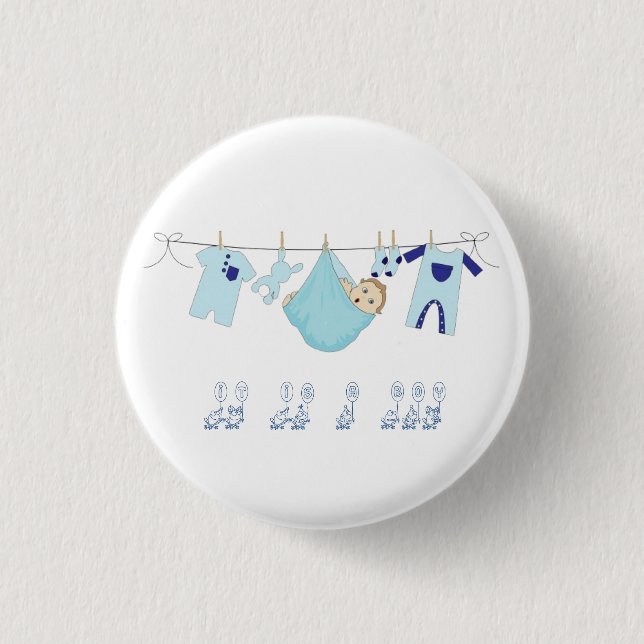 It is a Boy  Baby shower Button (Front)