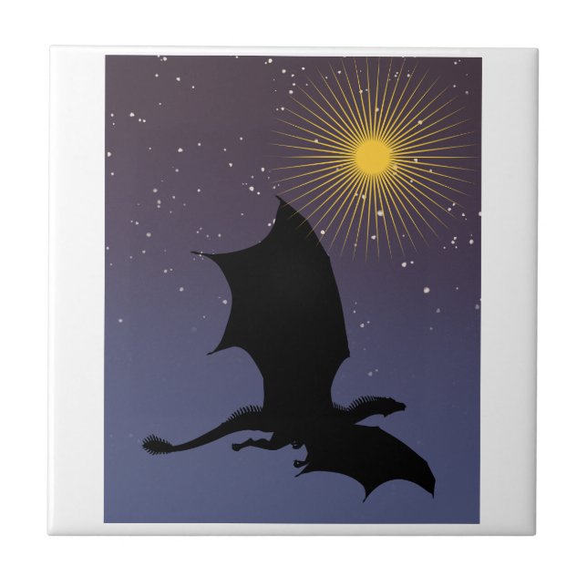 It is a Dragon, it is not your imagination Ceramic Tile (Front)