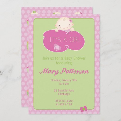 It is a Girl Baby Shower invitation