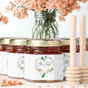 It is a Girl Blush Pink Baby Shower Honey Jar Favors