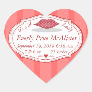 It is a Lil' Lady Hipster Vintage Retro Baby Girl Heart Sticker