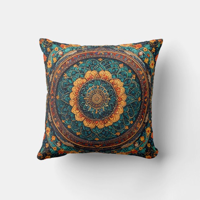 It is a patterned design that gives peace and stab throw pillow (Back)