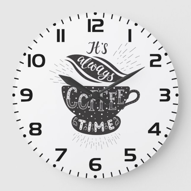 It Is Always Coffee Time Large Clock (Front)