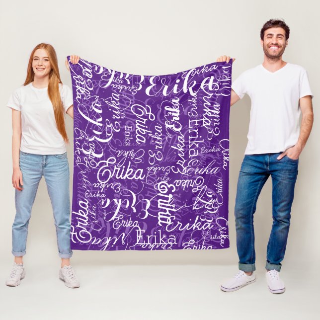 It is Cute and Purple Patterned 🤍 Fleece Blanket (In Situ)