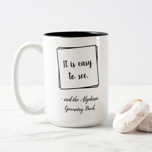 It is easy to see says the Mathematics Book Funny Two_Tone Coffee Mug