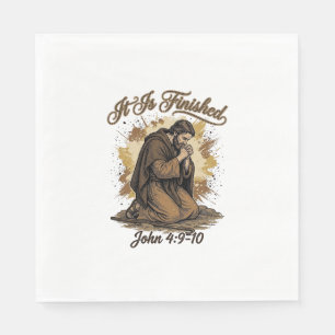 It Is Finished Bible Verse Vintage Christian Shirt Napkins