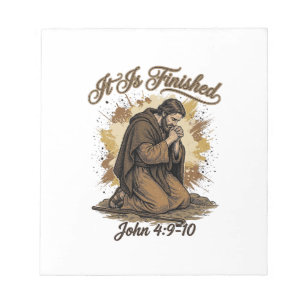 It Is Finished Bible Verse Vintage Christian Shirt Notepad