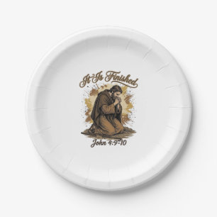 It Is Finished Bible Verse Vintage Christian Shirt Paper Plates