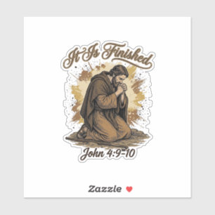 It Is Finished Bible Verse Vintage Christian Shirt Sticker