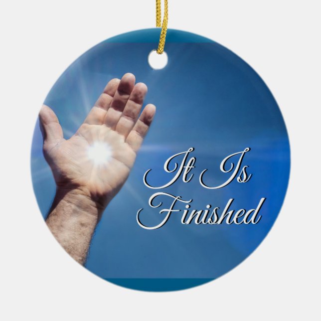 It Is Finished Ceramic Ornament (Front)