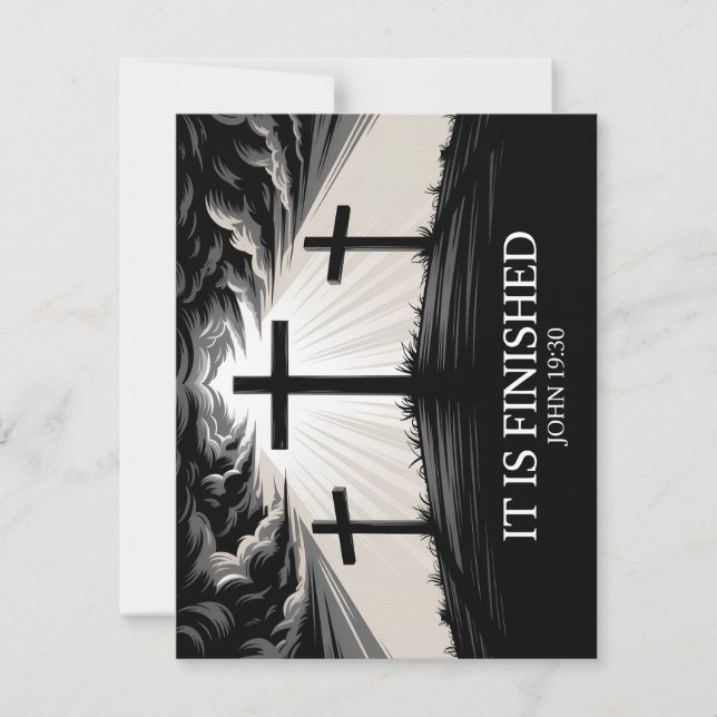 It Is Finished Christian Easter Card  (Front)