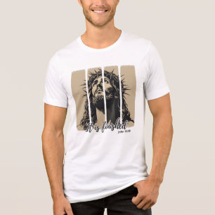 It Is Finished – Jesus Crucifixion Art Tri-Blend Shirt