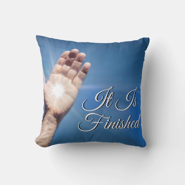 It Is Finished Throw Pillow (Front)