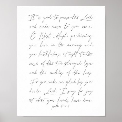 It is good to praise the Lord Psalm 921_4 Poster