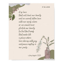 "It is Love" Friendship Poster