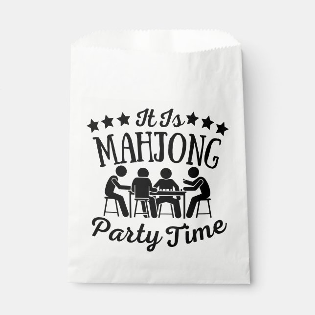 It is mahjong party time | Funny mahjong Favor Bag (Front)