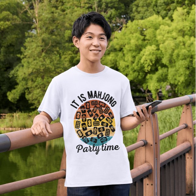 It is mahjong party time | Funny mahjong T-Shirt (Creator Uploaded)