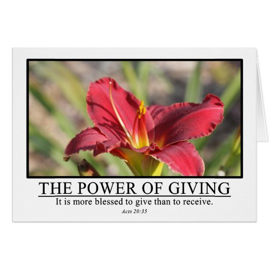 It is more blessed to give than receive Acts 20:35 Cards (Front Horizontal)