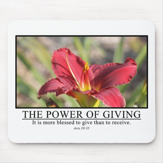 It is more blessed to give than receive Acts 20:35 Mouse Pad (Front)