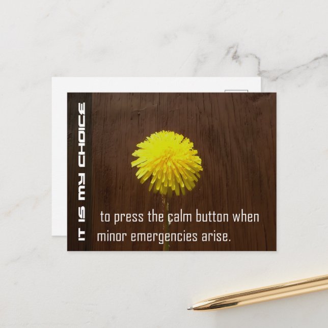 "It is my choice" Motivation Affirmation Postcard (Front/Back In Situ)