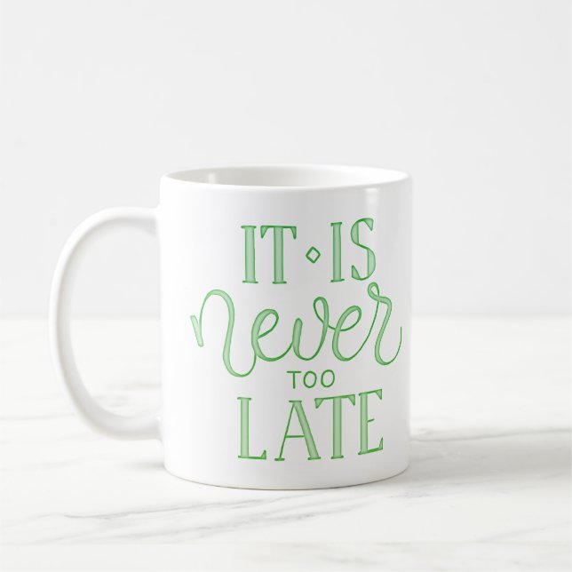 it is never too late coffee mug (Left)