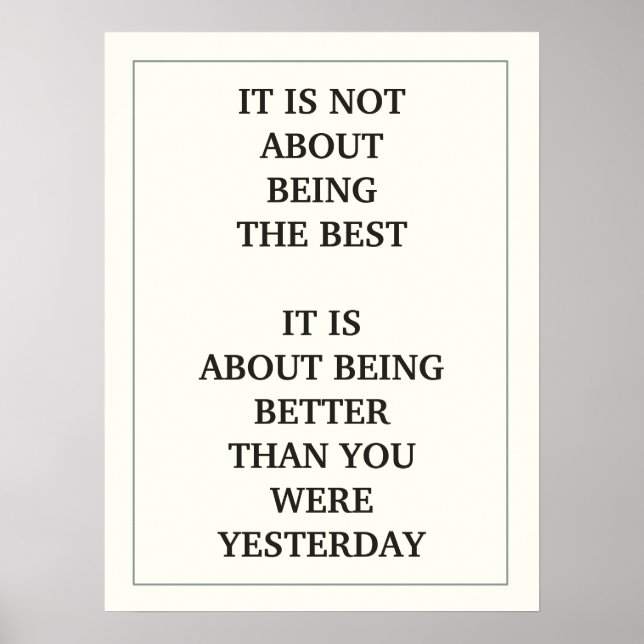 IT IS NOT ABOUT BEING THE BEST  IT IS  ABOUT BEING POSTER (Front)