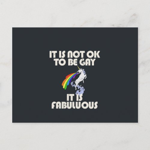 It is not ok to be gay It is Fabulous Postcard