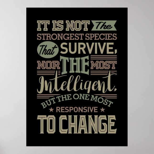 It Is Not The Strongest Species That Survive Poster (Front)