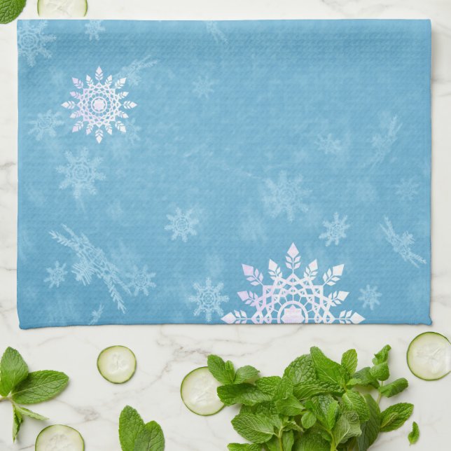 It Is Snowing  Kitchen Towel (Folded)