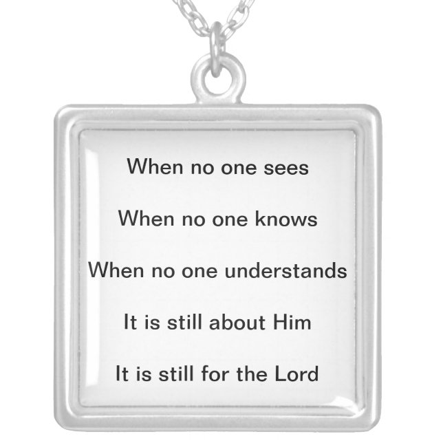 It Is Still For The Lord Silver Plated Necklace (Front)