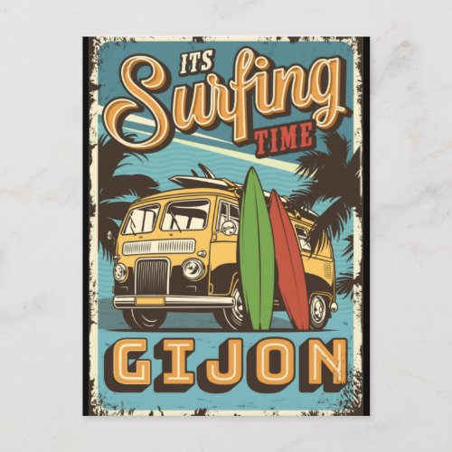   It is surfing time in Gijon Postcard