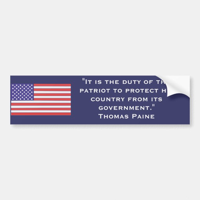 "It is the duty of the patriot... Bumper Sticker (Front)