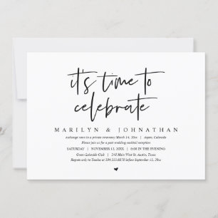 It is time to celebrate, Wedding Elopement Party I Invitation