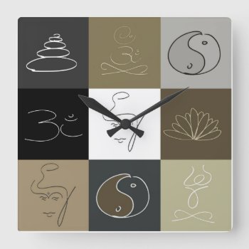 It Is Time To Relax Square Wall Clock by Avanda at Zazzle