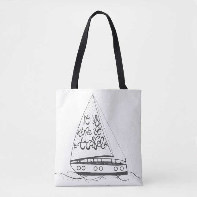 It Is Time To Travel Tote Bag (Front)