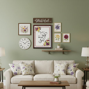 It is well floral Plaque