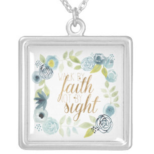 It Is Well - Walk by Faith Not by Sight Silver Plated Necklace